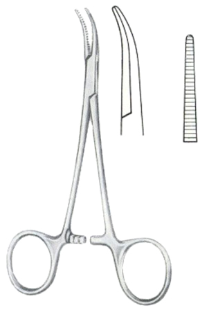 Mosquito-Dandy Henmostatic Forceps BJ Lateral Curved 12cm/4 3/4" Serrated