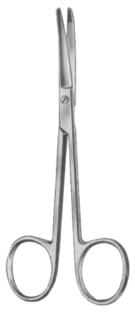 Fine Scissors Curved 12cm/4 3/4" Fig # 1 Bl/Bl