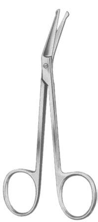 Fine Scissors Angled 11.5cm/4 1/2" Bl/Bl