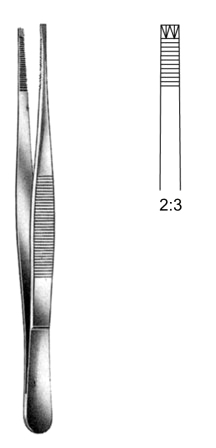 Adlerkreutz Tissue Fcps 2x3T, 15cm
