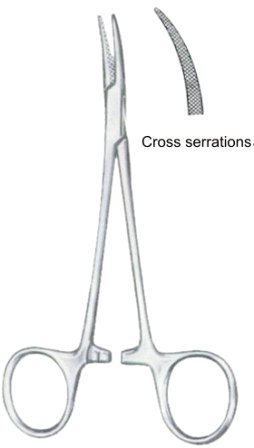 Hemostatic Forceps BJ Curved 12cm/4 3/4" Cross Serrations