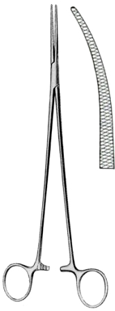 Bengolea Hemostatic Forceps BJ Curved 24cm/9 1/2" Cross Serrated