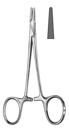 Halsey Needle Holder serr w/blood groove 13cm
