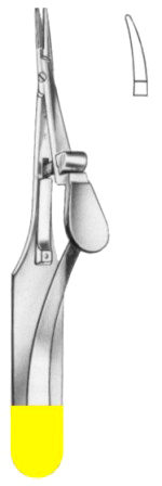 Arruga Micro Needle Holders Curved 14cm/5 1/2" Smooth TC GOLD