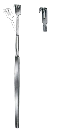 Wound Retractors Sharp 2 Prongs 16cm/6 1/4" Flexible