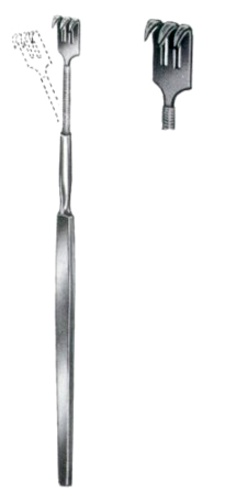 Wound Retractors Sharp 3 Prongs 16cm/6 1/4" Flexible