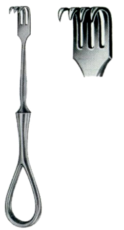 Volkmann Trachea Retractors Sharp 4 Prongs 11cm/4 1/2"