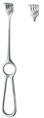Volkmann Retractors Sharp 4 Prongs 9x19 22cm/8 3/4"