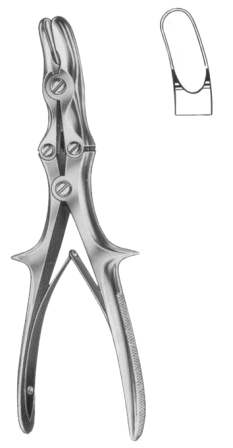 Stille-Luer Bone Rongeur Forceps M/Action Curved 22cm/8 3/4"