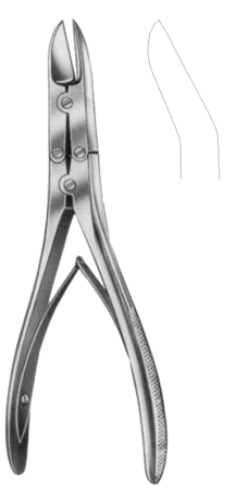 Ruskin-Liston Bone Cutting Forceps Curved on flat M/Action 18.5cm/7 1/4"