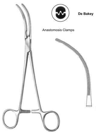Glover(Potts) Atrauma Anastomosis Clamps BJ 21cm/8 1/4"
