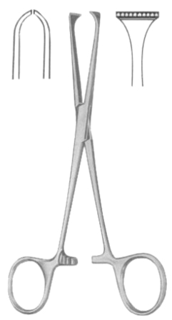 Allis-Adair Intestinal Atrauma Tissue Forceps BJ 15cm/6"