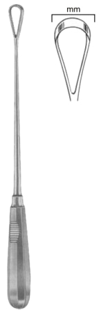 Recamier Uterine Curettes Sharp   6mm 26cm Fig #  0  Malleable